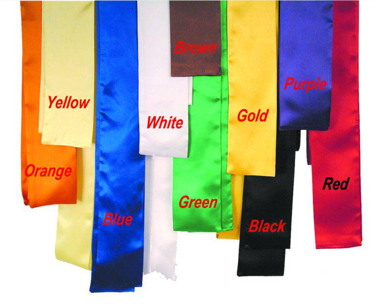 Kung Fu Sash in Satin Fabric (4 in x 120 in) (Style BS01) Jonie Uniforms