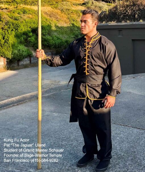 Kung Fu Uniform Jacket/Top only, Poly/Cotton w/Long Sleeve (Style 107-B1) - Image 3