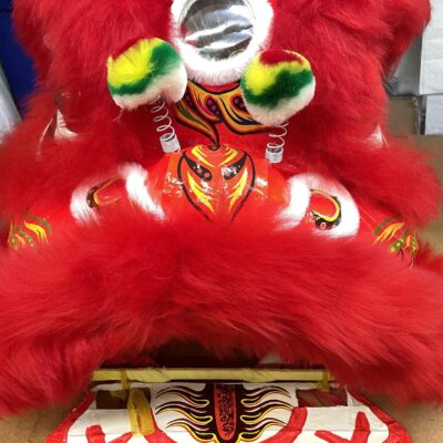 Hong Kong Style Lion Dance Head/Tail (Style SL-12AD Red/Red)