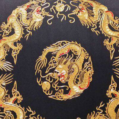 Handmade Round-gold Embroidery, Size 20-1/2 X 20-1/2 (Five Dragons) (P-368)