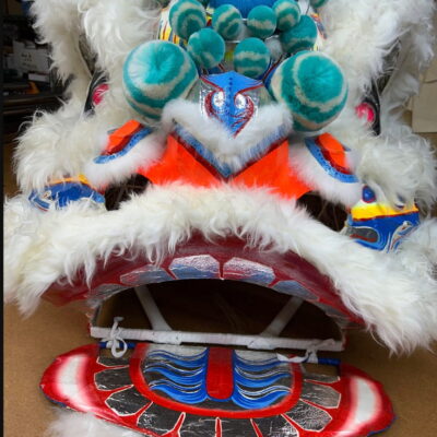 Hong Kong Style Lion Dance Head/Tail (Style SL-12AD Blue/White)