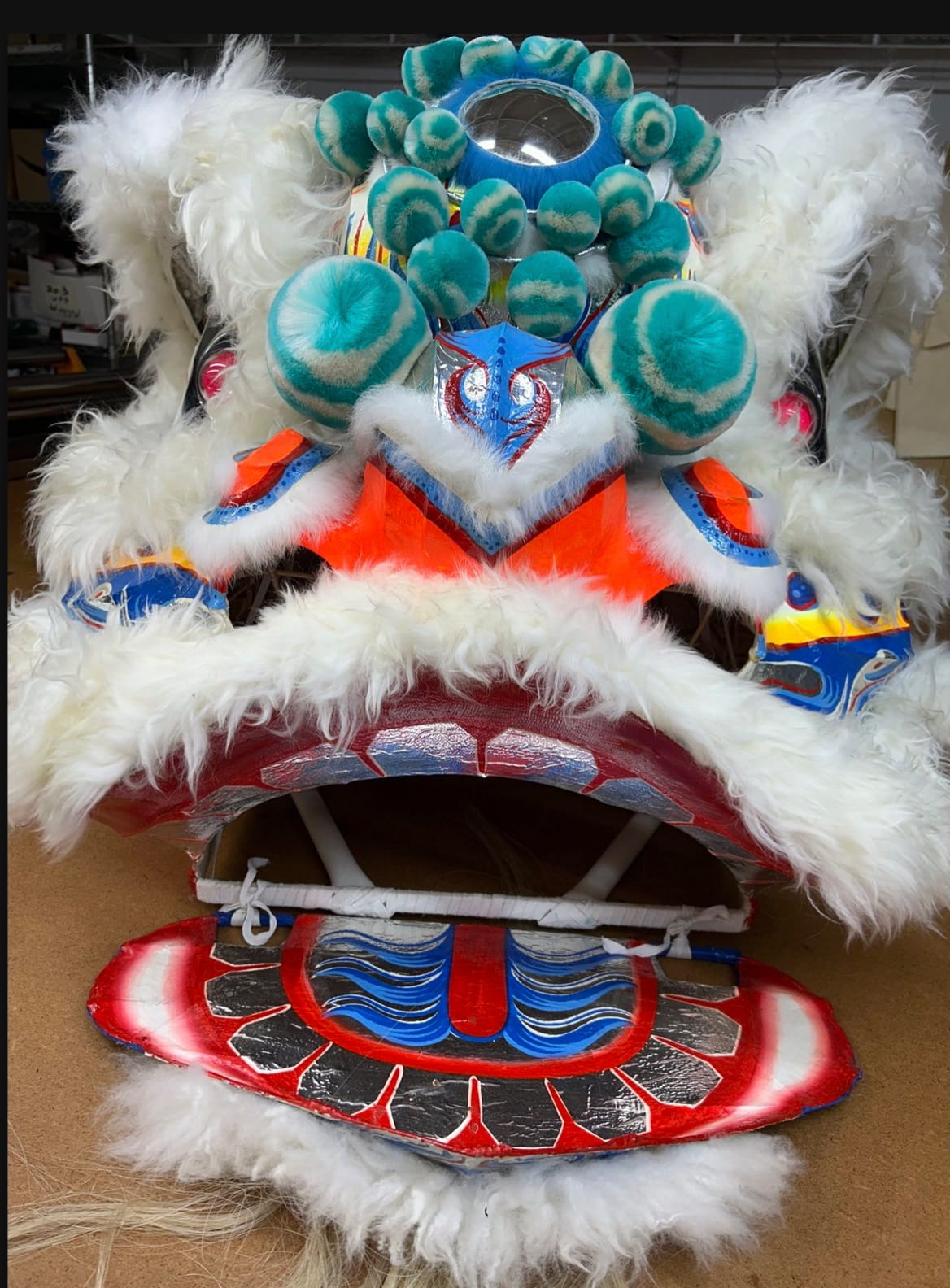 Hong Kong Style Lion Dance Head/Tail (Style SL-12AD Blue/White)